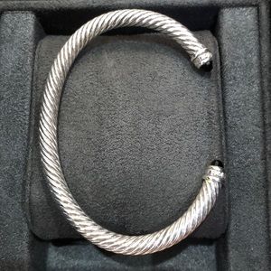 David Yurman Cable Bracelet, Black Onyx, Diamonds